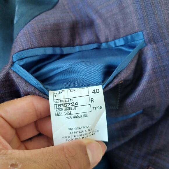 Ted Baker Endurance Jay SPJ Sport Coat Jacket Blazer Mens 40R Purple Plaid Wool - Picture 8 of 9